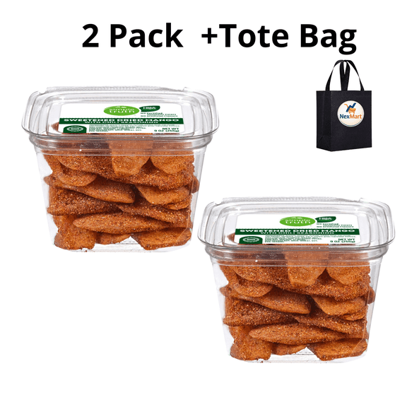 Simple Truth Sweetened Dried Mango with Chili Seasoning 9 oz 2 PK+ Reusable Tote Bag