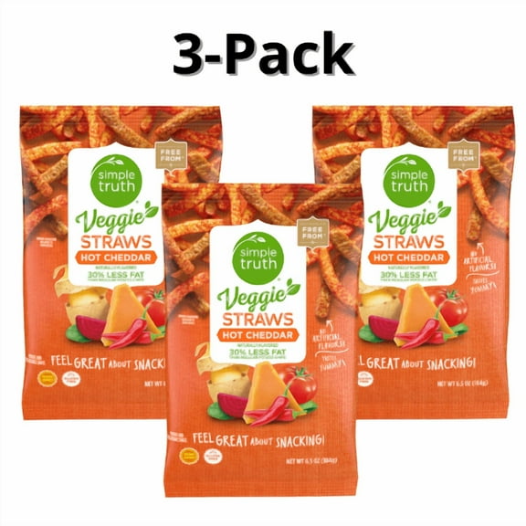 Simple Truth Veggie Straws Hot Cheddar 3-Pack 6.5 oz