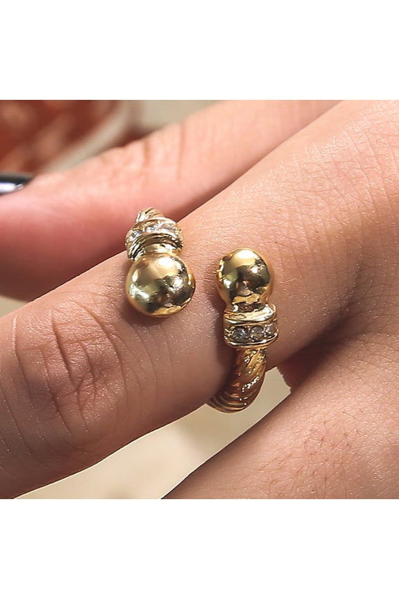 Simple Twist Twill Irregular Ball Ring Index Finger Ring