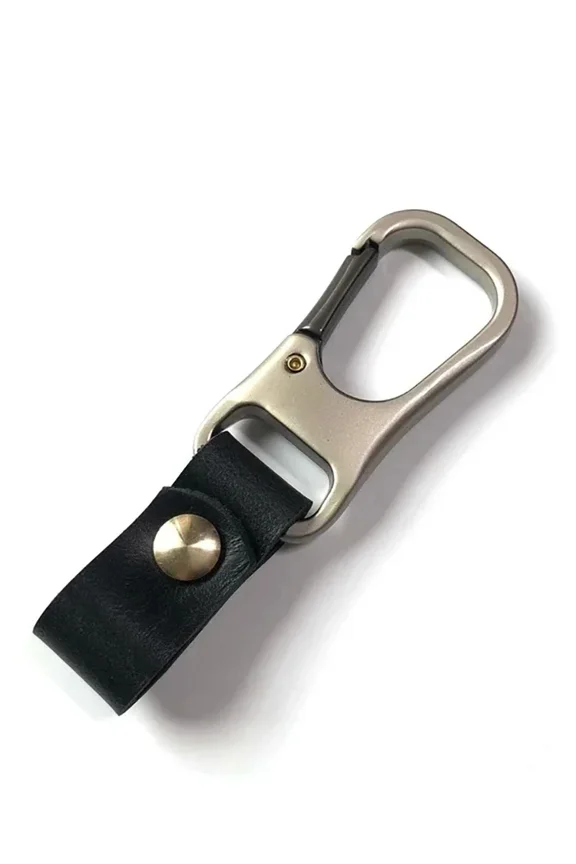 Simple Upscale Genuine Cowhide Leather Keychain Key Holder Keyfob Men's Car Key Waist Hanger Keyring Pendant Accessories Gift