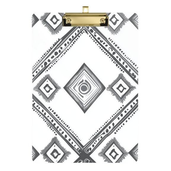 Simple Vector Abstract Shapes Acrylic Clipboard Drawing Board with Hook Writing Pad File Storage A4 Size Gold 12.5" x 9"