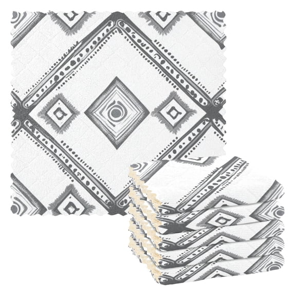 Simple Vector Abstract Shapes Dish Cloths Dish Towels Cleaning Cloths Quick Drying Reusable 11" x 11" Set of 6