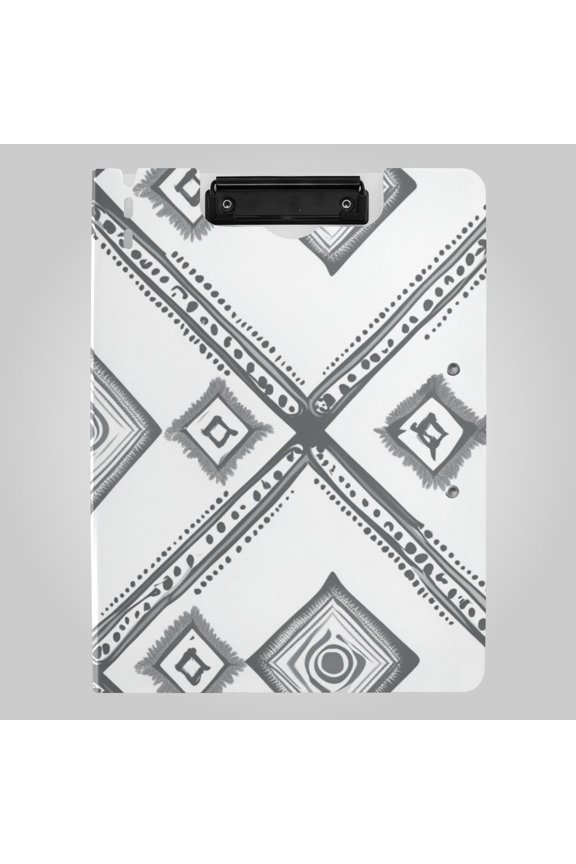 Simple Vector Abstract Shapes Foldable Binder Folder Clipboard with Pen Slot Double Clips A4 Size File Storage