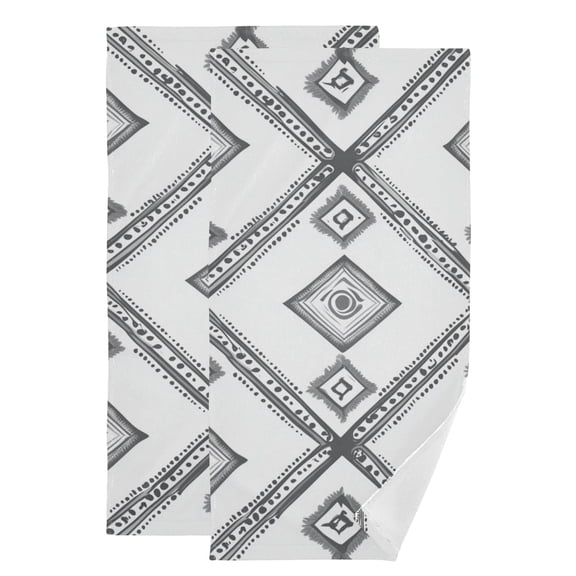 Simple Vector Abstract Shapes Hand Towel Absorbent Bath Towels for Bathroom Sports Gym 28" x 14" Set of 2