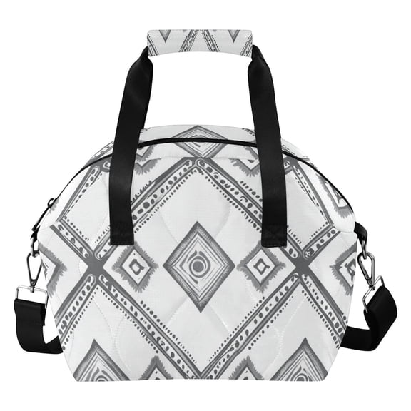 Simple Vector Abstract Shapes Insulated Lunch Bag Reusable Quilted Lunch Box Waterproof Leakproof Lunch Container