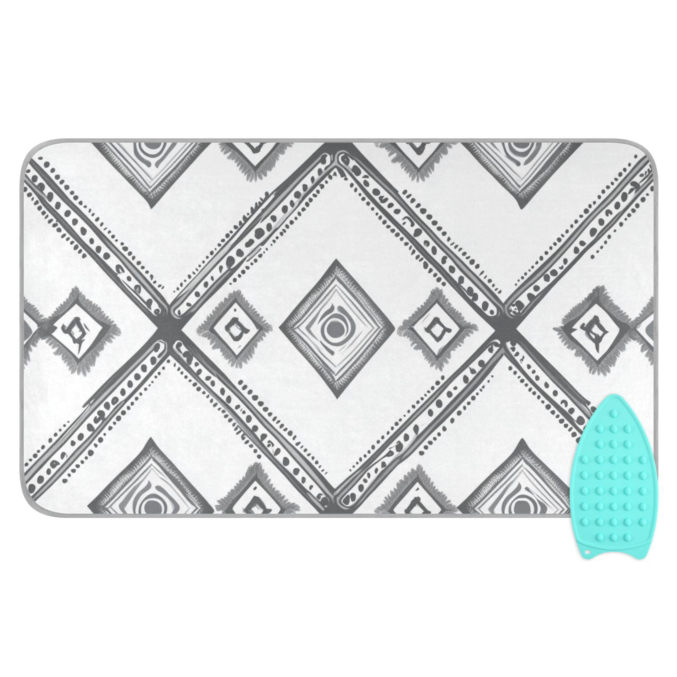 Simple Vector Abstract Shapes Ironing Mat Blanket Portable Travel Ironing Pad Heat Resistant Pad 47.2" x 27.6”