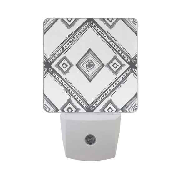 Simple Vector Abstract Shapes LED Night Light with Smart Sensor Plug Into Wall Dusk to Dawn 2 packs
