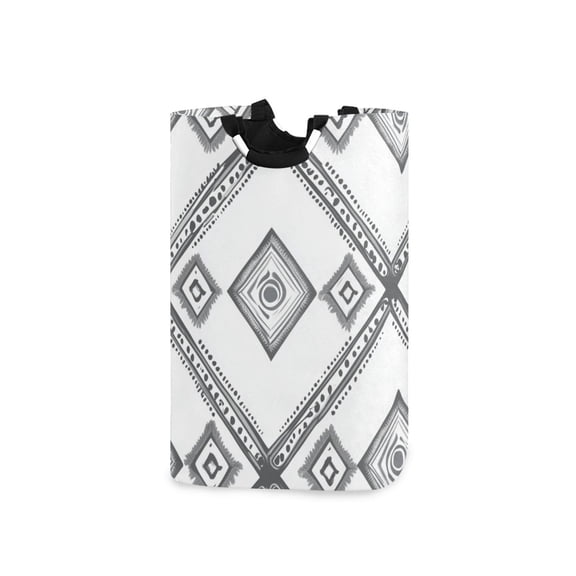 Simple Vector Abstract Shapes Laundry Basket with Handles Foldable Laundry Hamper Freestanding Washing Bin 50L