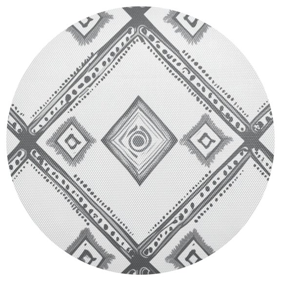 Simple Vector Abstract Shapes PVC Round Grid Placemat Table Mat 1 Pc 15.4" x 15.4"