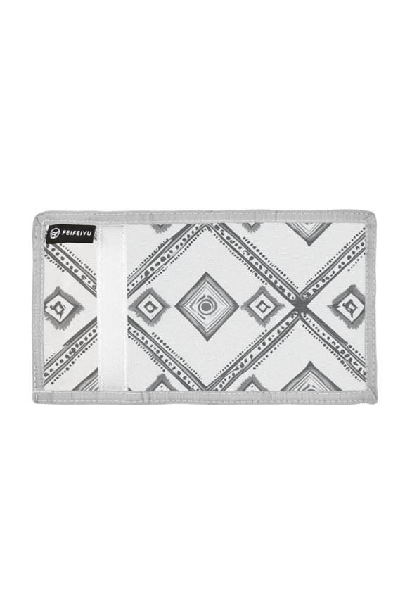 Simple Vector Abstract Shapes Trifold Wallets Card Holders Coin Pockets with Lanyards Portable Unisex