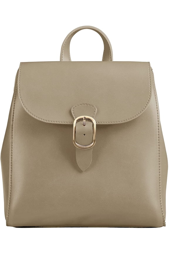 Simple Vegan Leather Flap 3 Way Convertible Backpack For Women Classic Vintage Faux Leather Fashion Daypack (Grey)