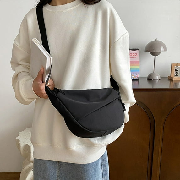 Simple Versatile Crossbody Bag, Lightweight Shoulder Bag, Nylon Travel Bag, Daily Casual Organizer, Large Compartment, Adjustable Strap, Portable Work and Outdoor Bag