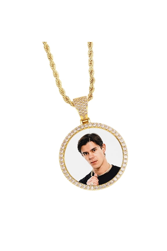 Simple Versatile Customizable Photo Pendant Necklace With Copper Construction Elegant Neckchain For Stylish Individuals