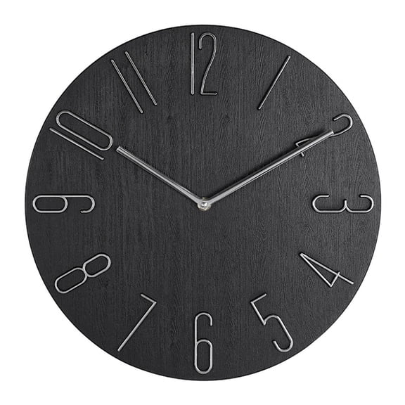 Simple Wall Clock 12 Inch Living Room Home Wall Clock Clock Watch Fashion Bedroom Wall Clock-Black