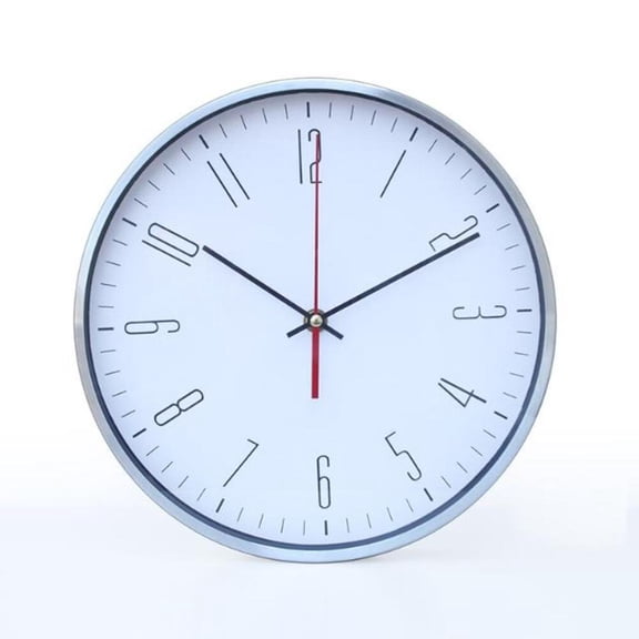 Simple Wall Clock Aluminum Metal Lobby Wall Clock Silent Wall Sticker Clock