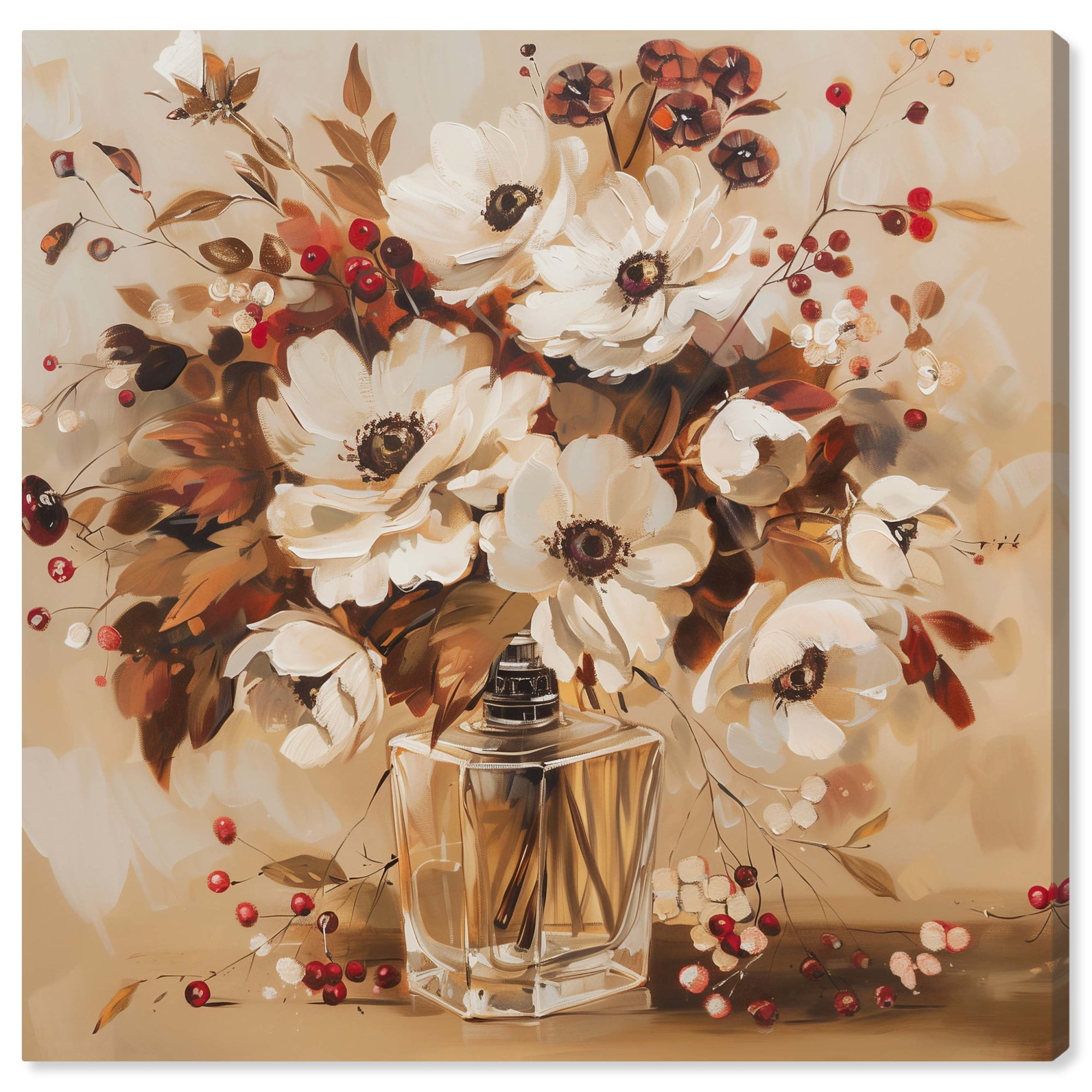 Simple Warm Perfume Floral Canvas Art, 12" x 12"
