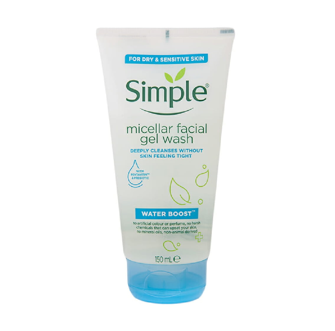 Simple Water Boost Micellar Facial Gel Wash, 150 ml/5.07 oz