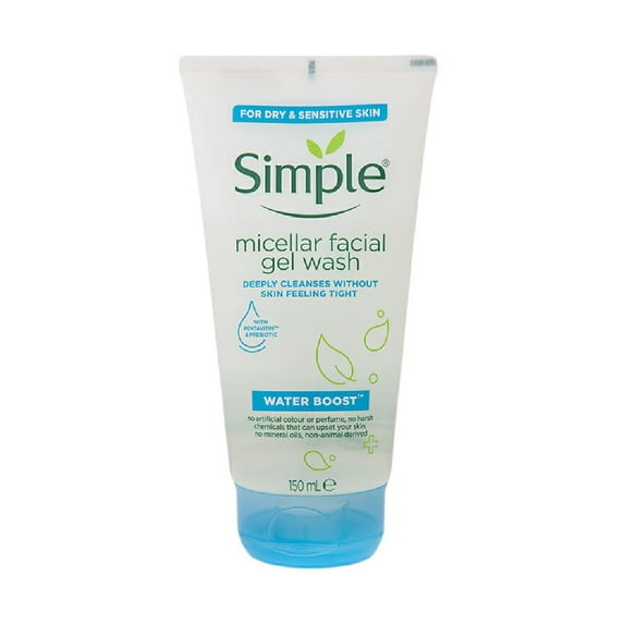 Simple Water Boost Micellar Facial Gel Wash, 150 ml/5.07 oz