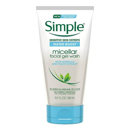 Simple Water Boost Micellar Facial Gel Wash for Sensitive Skin, 3 Count