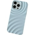 thumbnail image 1 of Simple Water Wave Pattern Frosted Phone case, Multi-Colour Options, Creative Personality Design, for iPhone 15 14 13 12 11 Pro Max X XS XR Phone Case (Blue,iPhone 12 Pro), 1 of 8
