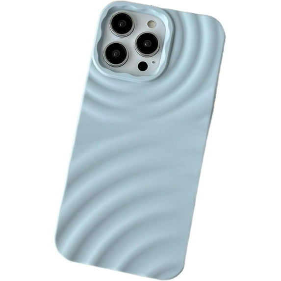 Simple Water Wave Pattern Frosted Phone case, Multi-Colour Options, Creative Personality Design, for iPhone 15 14 13 12 11 Pro Max X XS XR Phone Case (Blue,iPhone 12 Pro)