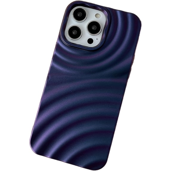 Simple Water Wave Pattern Frosted Phone case, Multi-Colour Options, Creative Personality Design, for iPhone 15 14 13 12 11 Pro Max X XS XR Phone Case (Dark Purple,iPhone XR)