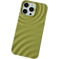 thumbnail image 1 of Simple Water Wave Pattern Frosted Phone case, Multi-Colour Options, Creative Personality Design, for iPhone 15 14 13 12 11 Pro Max X XS XR Phone Case (Green,iPhone 13), 1 of 7