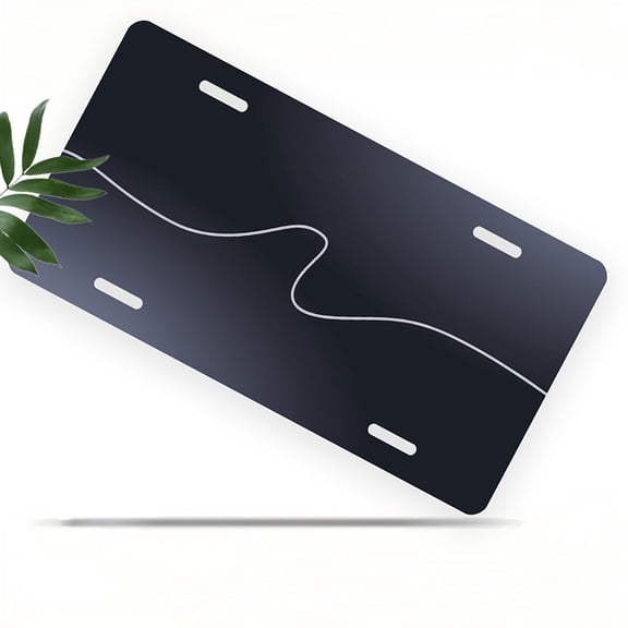 Simple Wave Line Front License Plate, Metal License Plate, Funny Standard Plates Personalized Novelty Decorative For Men/Women/Boys/Girls Car 6×12 Inch
