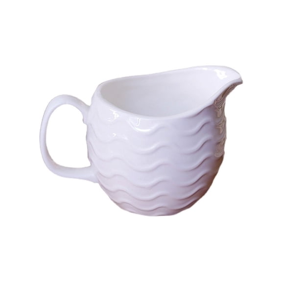 Simple Wave Pattern Ceramic Milk Pitcher 300ml Breakfast Cup Sauce Pot