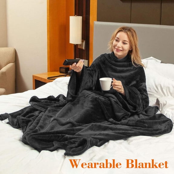 Simple Wearable Blanket on The Sofa Cover Bedspread Fluffy Soft Blankets Warm Winter Microfiber Throws Camping Bluey