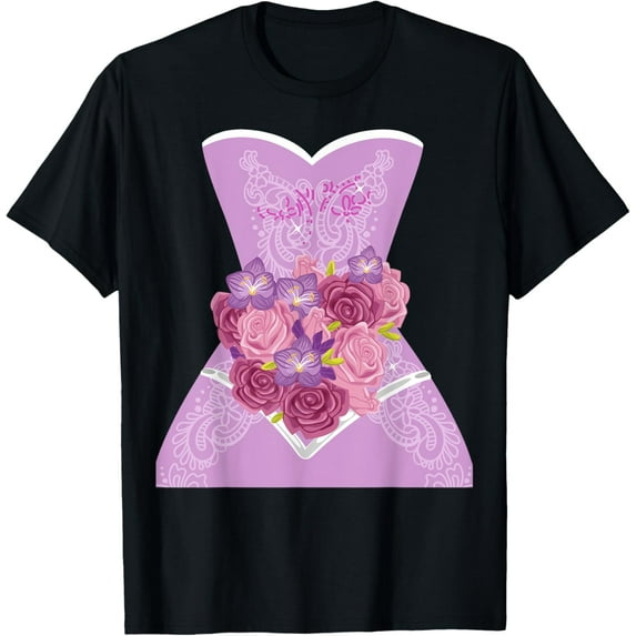 Simple Wedding Dress gift for Bridal Showers gift T-Shirt men and women can wear, black, white, gifts