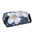 thumbnail image 1 of Simple White Flowers Tissue Box Cover Leather Square Rectangle Tissue Box Holder for Bathroom Living Room Desk Office Decor, 1 of 7