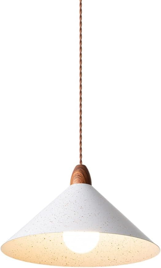 Simple White Metal Pendant Lighting for Kitchen Island, Minimalism Farmhouse Pendant Light Fixture for Dining Room, Rustic Iron Pendant Light, Pendant Lighting for Closet Bedroom Kitchen Sink