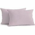 thumbnail image 1 of Simple White Striped Outdoor Pillow Covers Pack of 2 Purple Stripes Vintage Linen Waterproof Throw Pillow Covers Decorative Cushion Cases for Patio Garden Tent Balcony Couch 20x12 inch, 1 of 8