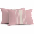 thumbnail image 1 of Simple White Striped Outdoor Pillow Covers Set of 2 Modern Pink Linen Texture Waterproof Throw Pillow Case Decorative Square Cushion Cover for Patio Couch Garden Balcony, 20"x12", 1 of 9