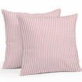 thumbnail image 1 of Simple White Striped Outdoor Pillow Covers Set of 2 Pink Stripe Vintage Linen Waterproof Throw Pillow Case Decorative Square Cushion Cover for Patio Couch Garden Balcony, 26"x26", 1 of 9