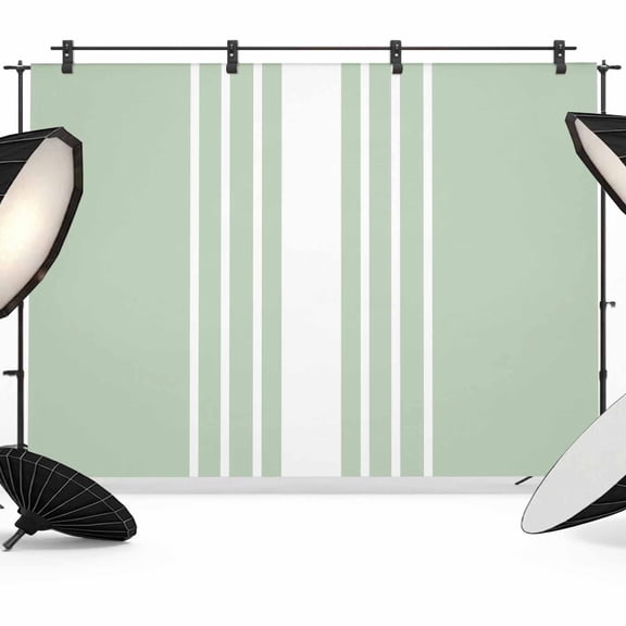 Simple White Striped Photography Backdrop 8x6FT, Abstract Green Theme Modern Photo Backdrops, Background for Photography Studio Photo Studio Background, Back Drop for Photoshoot