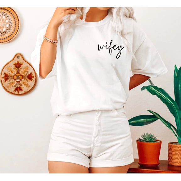 Simple Wifey T-shirt, For The Bride, Wifey Shirt, Christmas Gift for Wife, Cute Shirt for