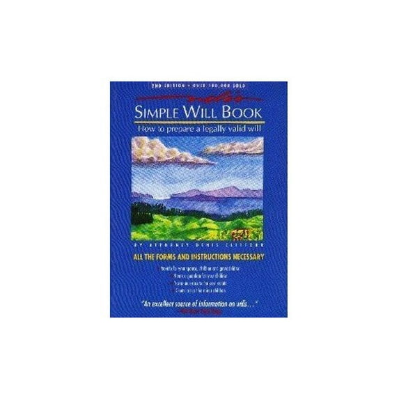 Pre-Owned Simple Will Book; How to prepare a legally valid will (Paperback) 0873371089 9780873371087