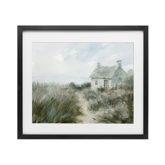 Stupell Industries Simple Windswept Cottage Black Framed Print Under Glass, design by Danhui Nai, 13 x 16