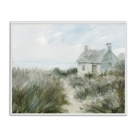 Stupell Industries Simple Windswept Cottage White Framed Giclee Art, design by Danhui Nai, 16 x 20