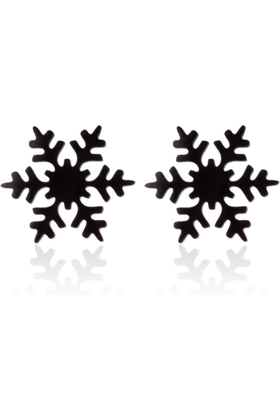Simple Winter Snowflake Flower Tiny Stud Earrings Stainless Steel Frozen Snow Geometrical Cartilage Studs Earring Fashion Jewelry Christmas New Year Gifts for Women Men