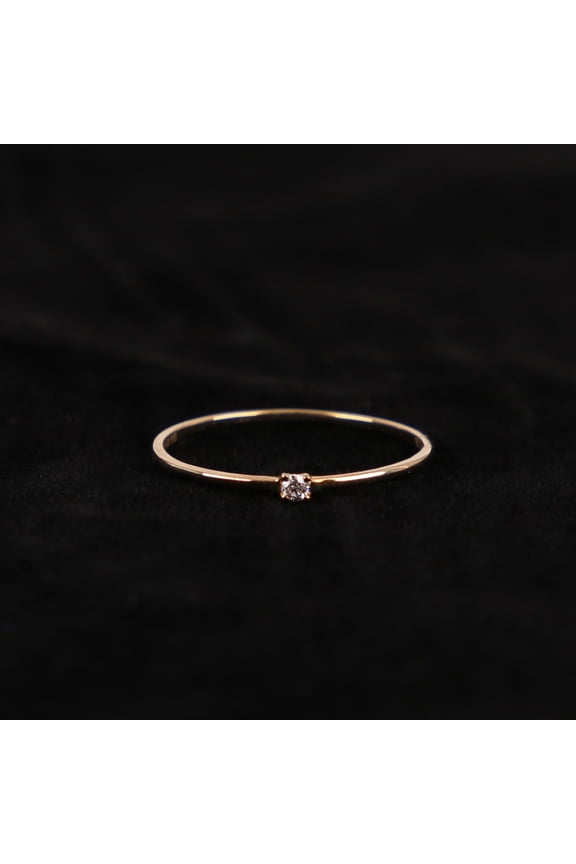 Simple Women 10K Solid Yellow Gold Ring Studded with Natural Diamond SI2/GH for All Ages