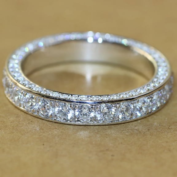 Simple Women Wedding Party Finger Rings Dazzling Cubic Zircon Anniversary Gift Ring Timeless Classic Jewelry