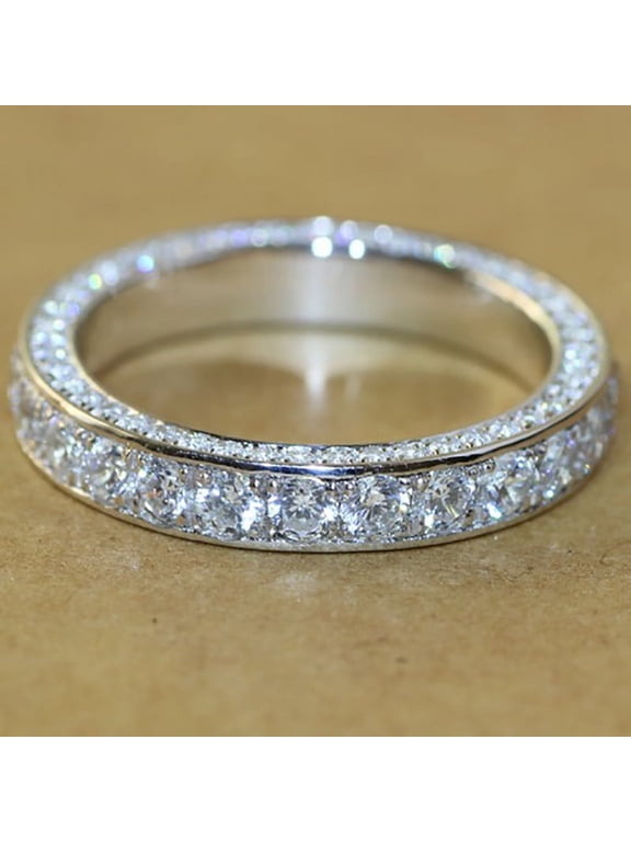 Simple Women Wedding Party Finger Rings Dazzling Cubic Zircon Anniversary Gift Ring Timeless Classic Jewelry