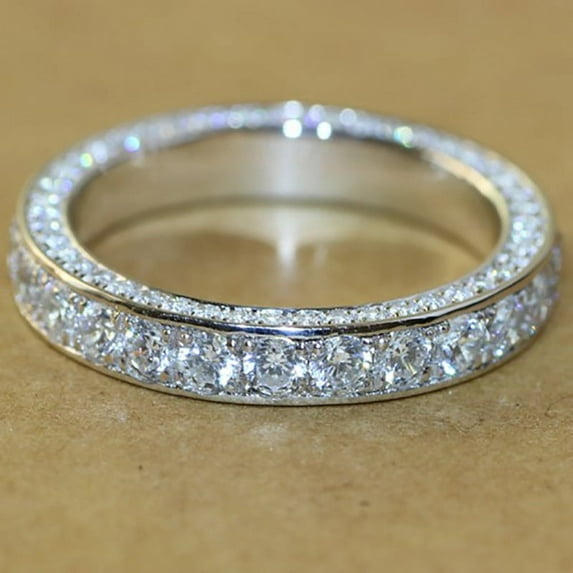 Simple Women Wedding Party Finger Rings Dazzling Cubic Zircon Anniversary Gift Ring Timeless Classic Jewelry