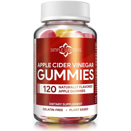 Simple Wonders Apple Cider Vinegar Gummies Dietary Supplement for Weight Loss & Detox, 120 Count