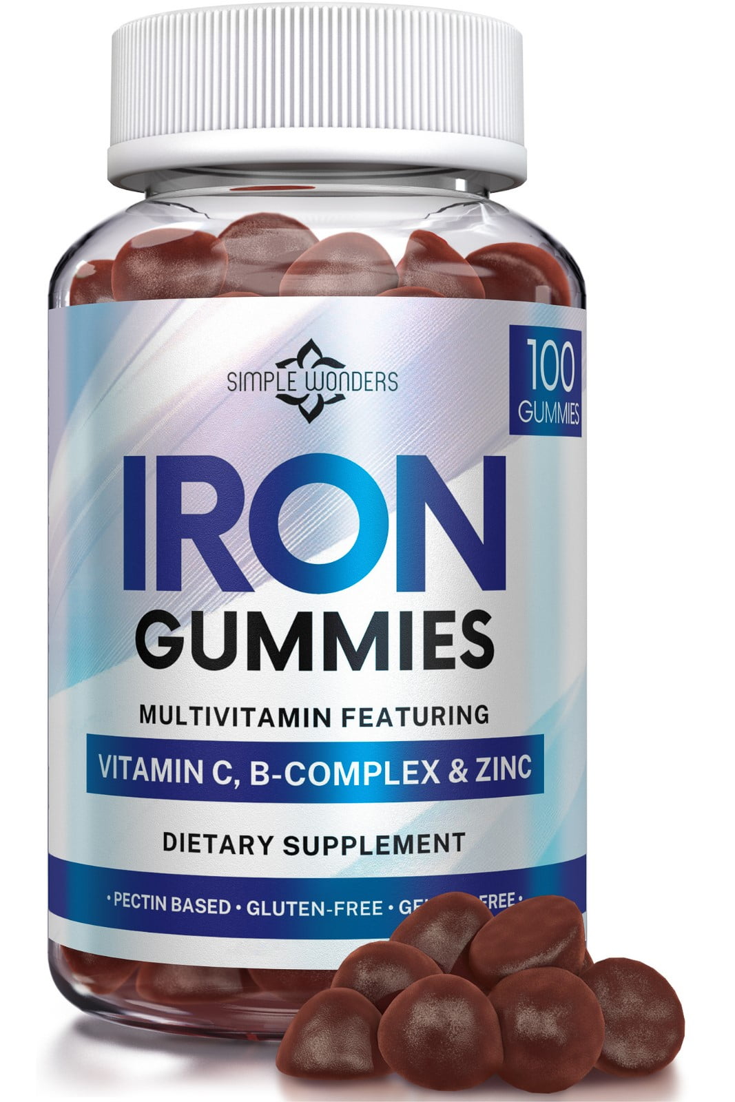 Simple Wonders Iron Gummies for Women, Men & Kids, Iron Chewable
