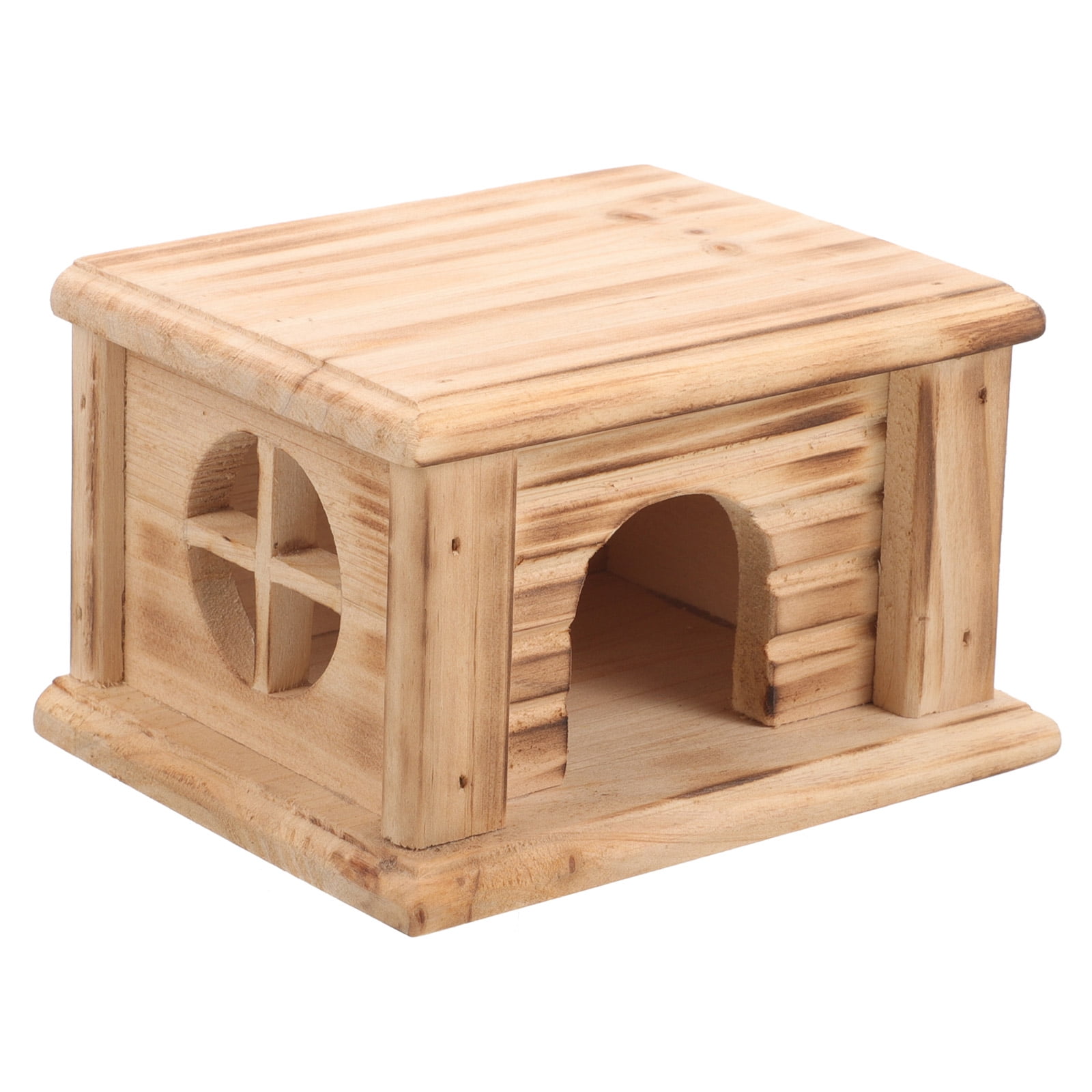 Simple Wood Hamster House Pet Cage Hideout Small Animals Hideaway Hut