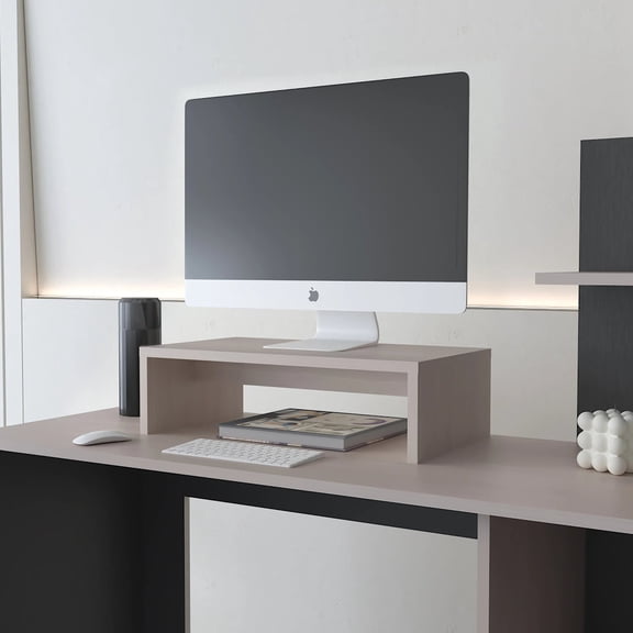 White Oak Finish - Raise Monitor to Ideal Height - Office or Home Workspace - Improve Posture and Reduce Strain